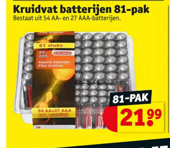 Kruidvat batterijen 81-pak aanbieding