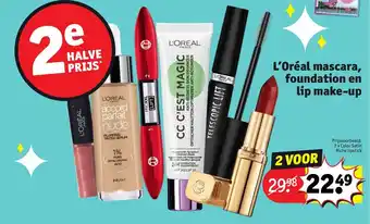 Kruidvat L'Oreal mascara,foundation en lip make-up aanbieding