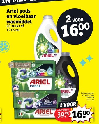 Kruidvat Ariel pods en vloeibaar wasmiddel aanbieding