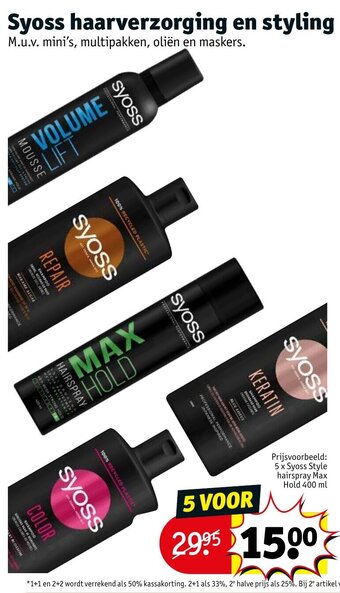 Kruidvat Syoss haarverzorging en styling aanbieding