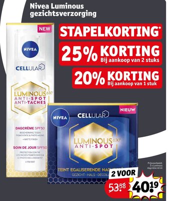 Kruidvat Nivea Luminous gezichtsverzorging aanbieding
