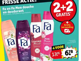 Kruidvat Fa en Fa Men douche en deodorant 2+2 gratis aanbieding