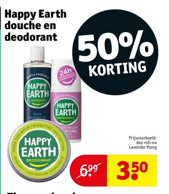 Kruidvat Happy Earth douche en deodorant aanbieding