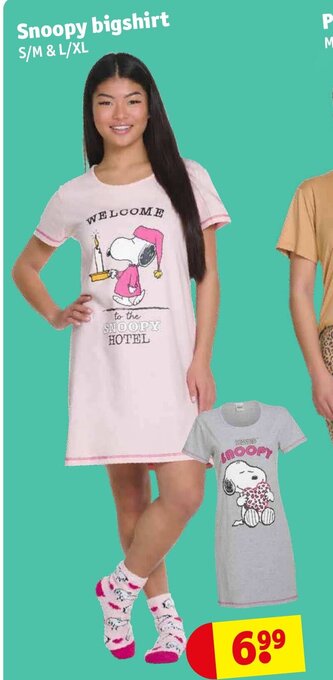 Kruidvat Snoopy bigshirt S/M & L/XL aanbieding