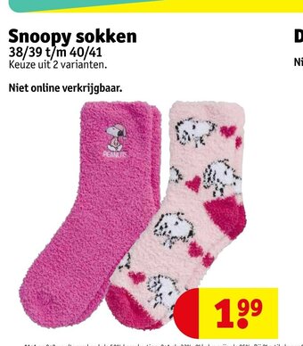 Snoopy sokken 38/39 t/m 40/41