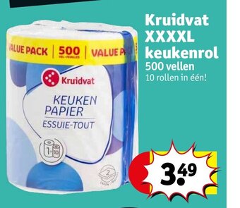 Kruidvat XXXXL keukenrol 500 vellen aanbieding