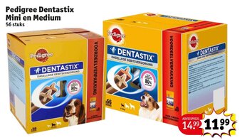 Kruidvat Pedigree Dentastix Mini en Medium 56 stuks aanbieding
