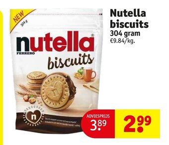 Kruidvat Nutella biscuits 304 gram aanbieding