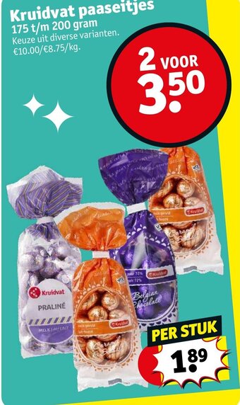 Kruidvat paaseitjes 175 t/m 200 gram aanbieding