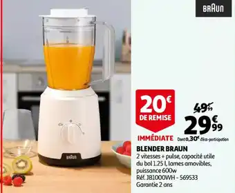 Braun blender 1.25L, 600W