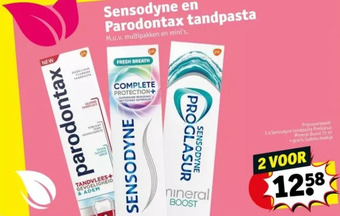 Kruidvat Sensodyne en parodontax tandpasta aanbieding