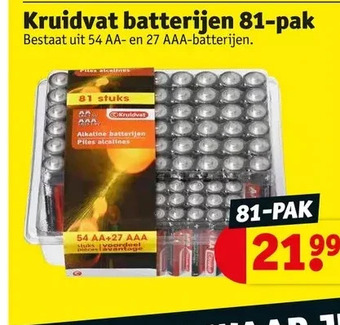Kruidvat Kruidvat batterijen 81-pak aanbieding