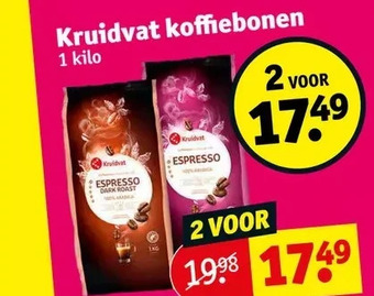 Kruidvat Kruidvat koffiebonen 1 kilo aanbieding