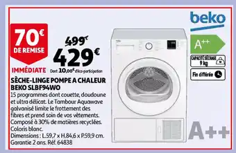 Beko seche-linge pompe a chaleur SLBF94WO
