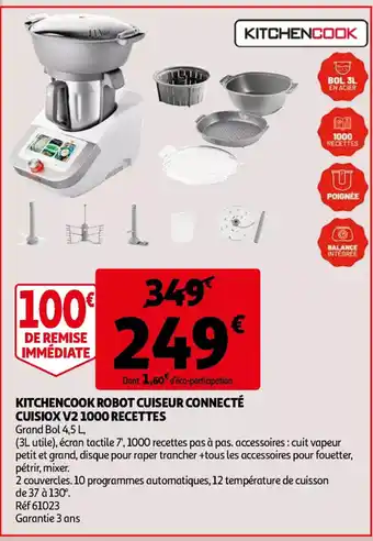 Auchan Kitchencook robot cuiseur connecte cuisiox V2 1000 recettes aanbieding