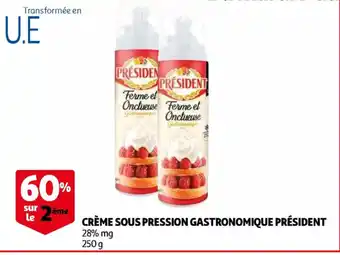 Auchan President creme sous pression gastronomique 250g aanbieding
