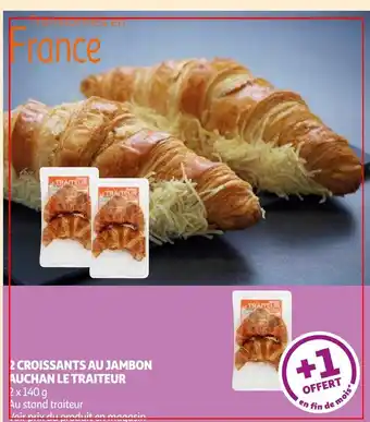 Auchan Le traiteur 2 croissants au jambon 2 x 140g aanbieding