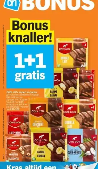 Albert Heijn Côte d'or repen 4-packs aanbieding