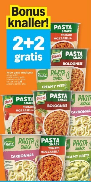 Albert Heijn Knorr pasta snackpots aanbieding