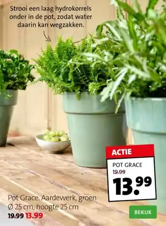 Pot grace aardewerk groen