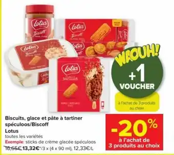 Carrefour Market Lotus sticks de creme glacee speculoos 3x(4x90ML) aanbieding