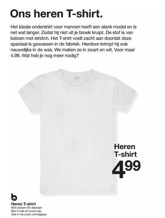 Zeeman Heren tshirt aanbieding