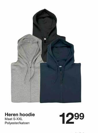 Zeeman Heren hoodie aanbieding