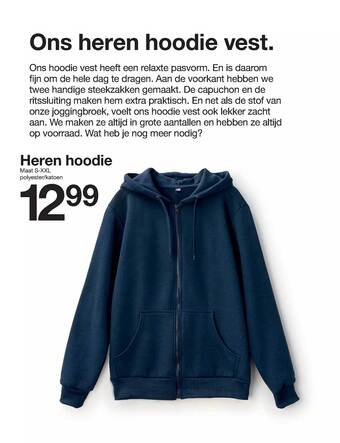 Zeeman Heren hoodie aanbieding