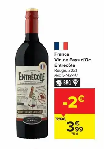France Vin de Pays d'Oc Entrecote 75 cl