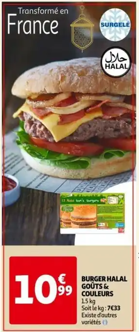 Auchan Goûts & Couleurs burger halal 1,5 kg aanbieding