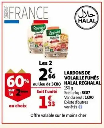 Reghalal lardons de volaille fumes 150 g