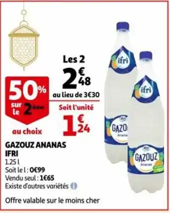 Auchan Ifri gazouz ananas 1,25 L aanbieding