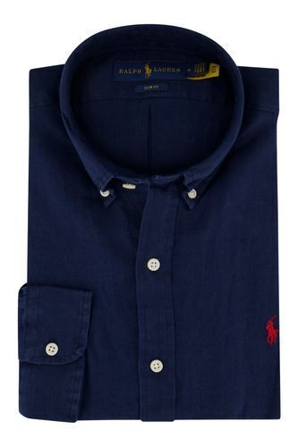 Overhemden Online Ralph lauren navy overhemd slim fit aanbieding