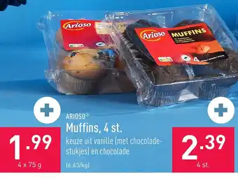 ALDI Arioso muffins, 4 st. 4 x 75g aanbieding