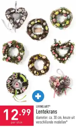 ALDI Living art lentekrans 30cm per stuk aanbieding