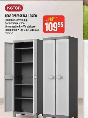 HandyHome Keter hoge opbergkast 'logico' aanbieding