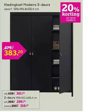 Leen Bakker Kledingkast madeira 3-deurs aanbieding