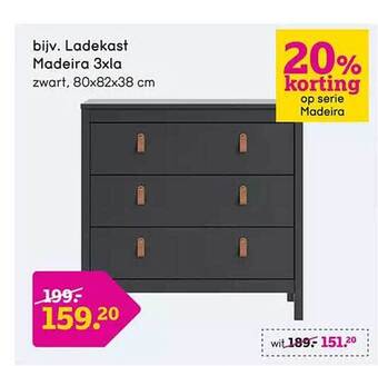 Leen Bakker Ladekast madeira 3xla aanbieding