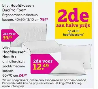 Hoofdkussen duopro foam, hoofdkussen health+