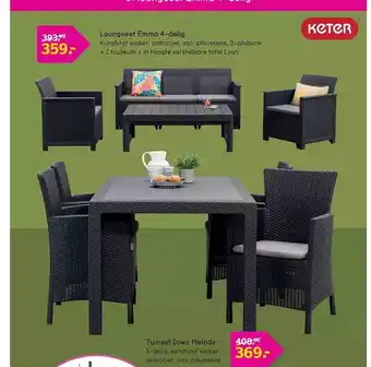 Leen Bakker Loungeset emma 4-delig, tuinset iowa melody aanbieding