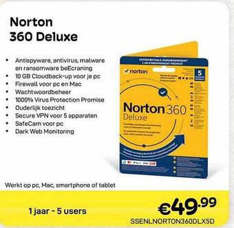 CompuDeals Norton 360 deluxe aanbieding