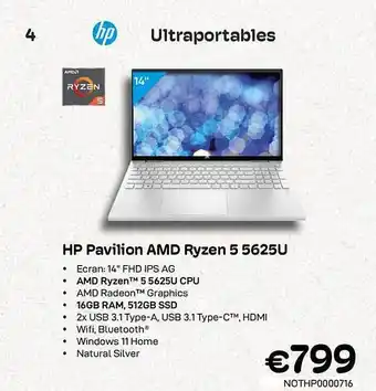 CompuDeals Hp pavilion amd ryzen 5 5625u aanbieding