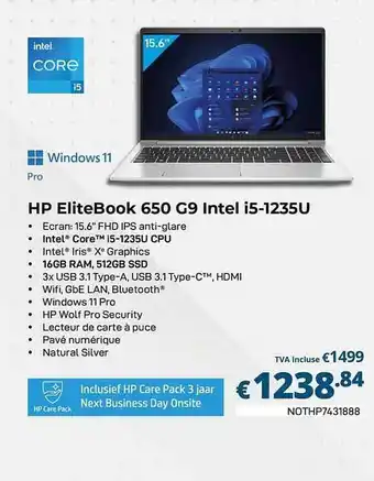 CompuDeals Hp elitebook 650 g9 intel i5-1235u aanbieding