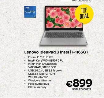 CompuDeals Lenovo ideapad 3 intel i7-1165g7 aanbieding