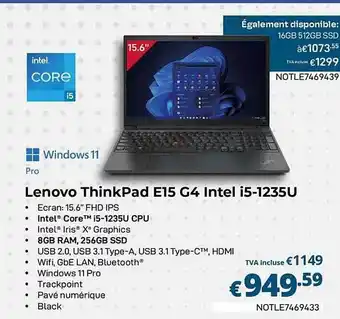 CompuDeals Lenovo thinkpad e15 c4 intel i5-1235u aanbieding