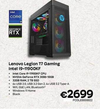 CompuDeals Lenovo legion t7 gaming intel i9-11900kf aanbieding