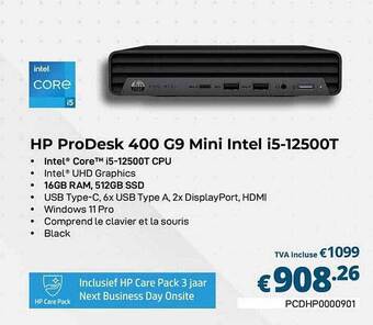 CompuDeals Hp prodesk 400 g9 mini intel i5-12500t aanbieding