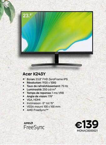 CompuDeals Acer k243y aanbieding