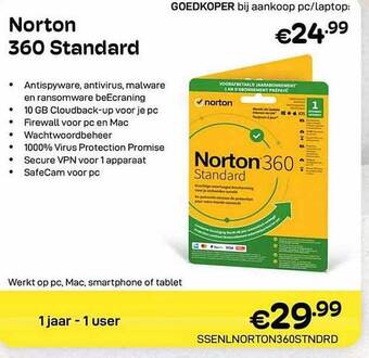 CompuDeals Norton 360 standard aanbieding