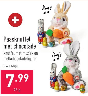 ALDI Paasknuffel met chocolade 95g aanbieding